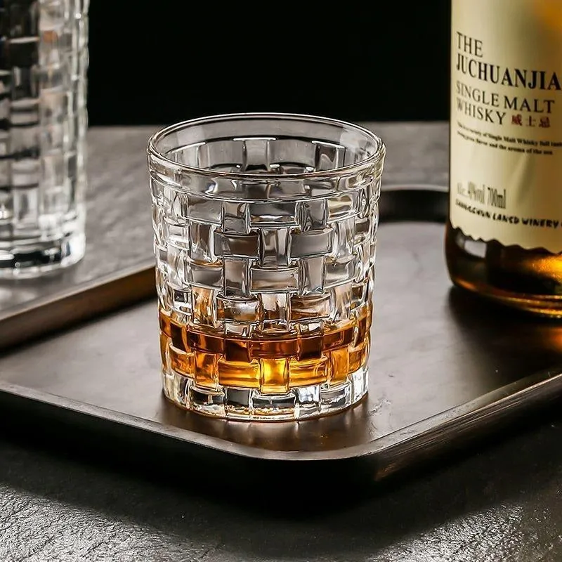 6pcs Medium Whiskey Glass 250ml Hard Glass Glasses Brandy Vodka Liquor Whiskey Drinking Glasses