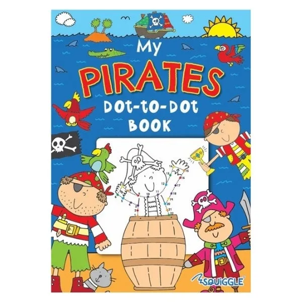 A4 Dinosaur Pirates Dot-to-Dot Colouring Book - Assorted Fun Colouring High Quality Young Adventurers