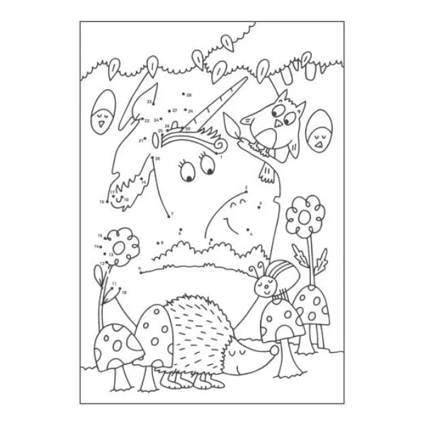 A4 Mermaid/Unicorns Dot-to-Dot Colouring Book - Assorted Magical Challenges Enchanting Colouring High Quality