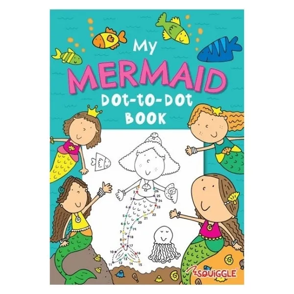 A4 Mermaid/Unicorns Dot-to-Dot Colouring Book - Assorted Magical Challenges Enchanting Colouring High Quality