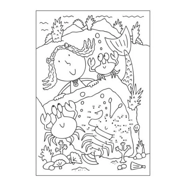 A4 Mermaid/Unicorns Dot-to-Dot Colouring Book - Assorted Magical Challenges Enchanting Colouring High Quality