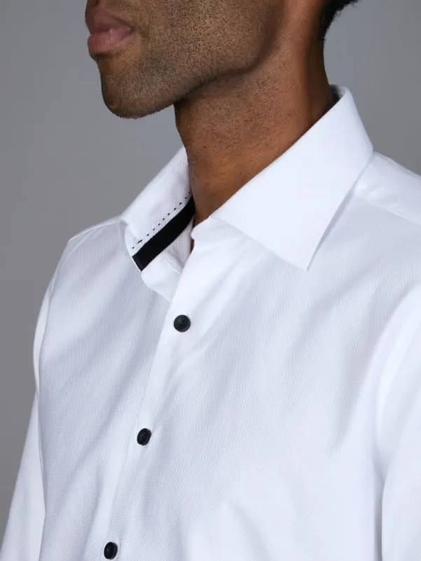 Abelard Bottone White Evening Slim Fit Shirt