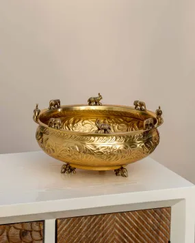 Adorning Elephants Designed Urli Bowl - 12"