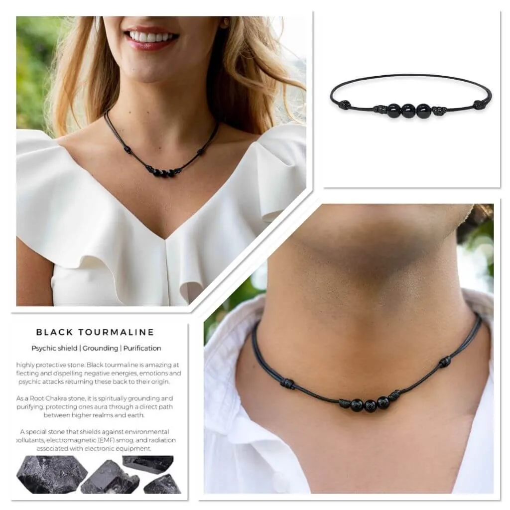 Black Tourmaline Choker - Protective & Elegant