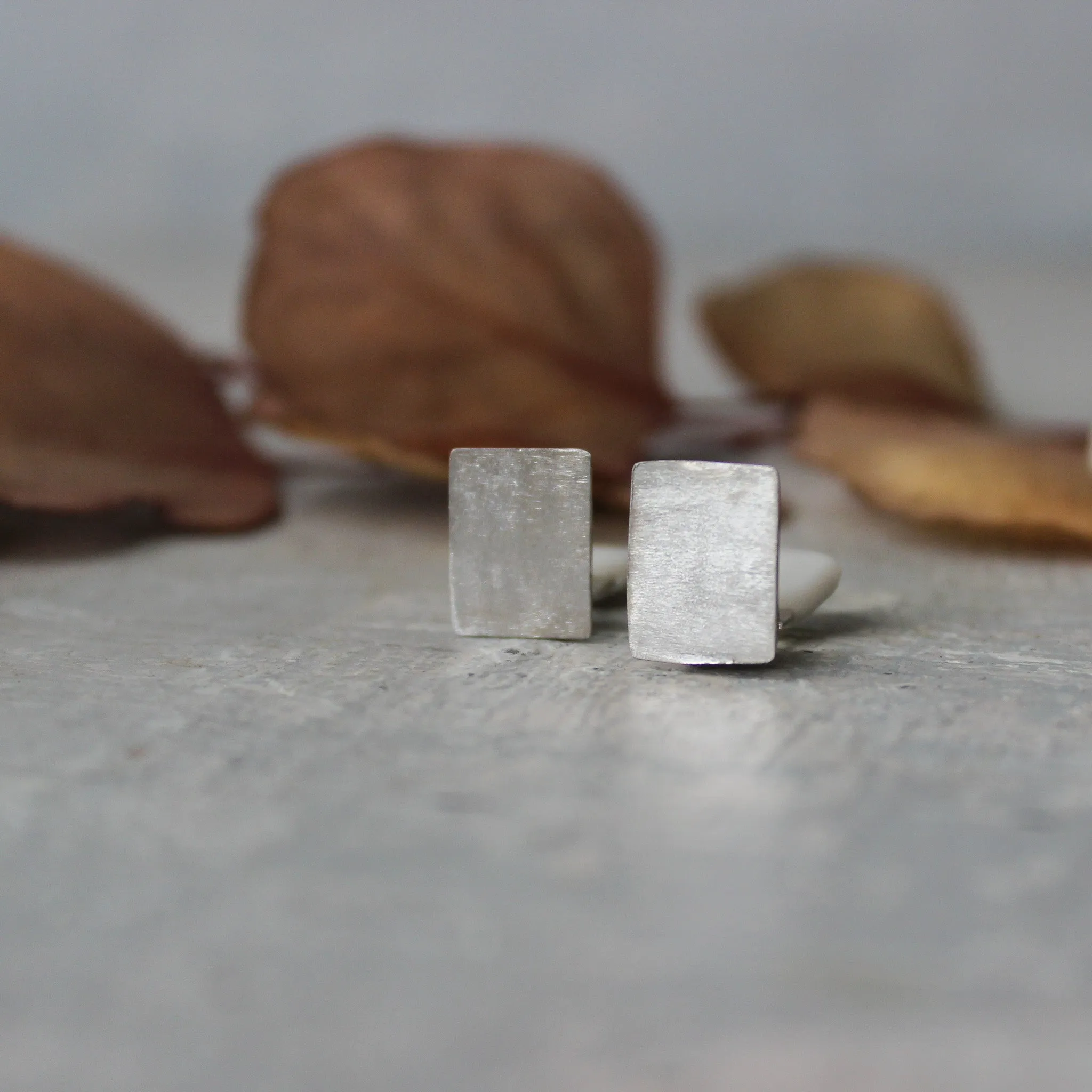 Brushed Metal Clip-on Earrings