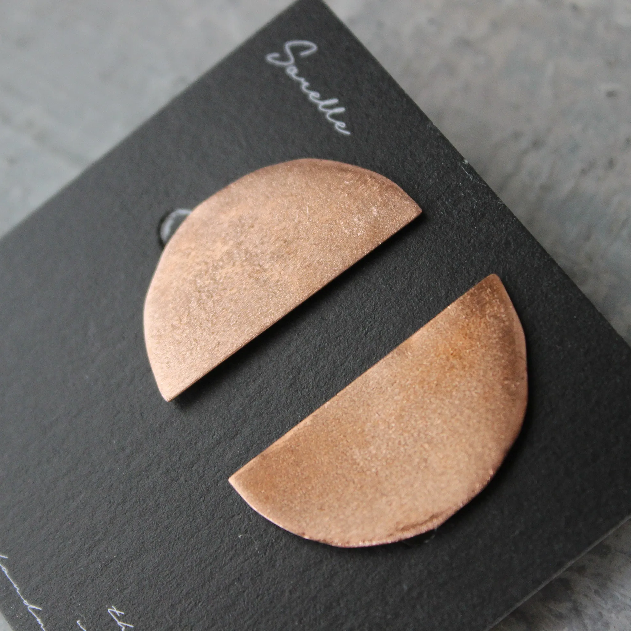 Brushed Metal Clip-on Earrings