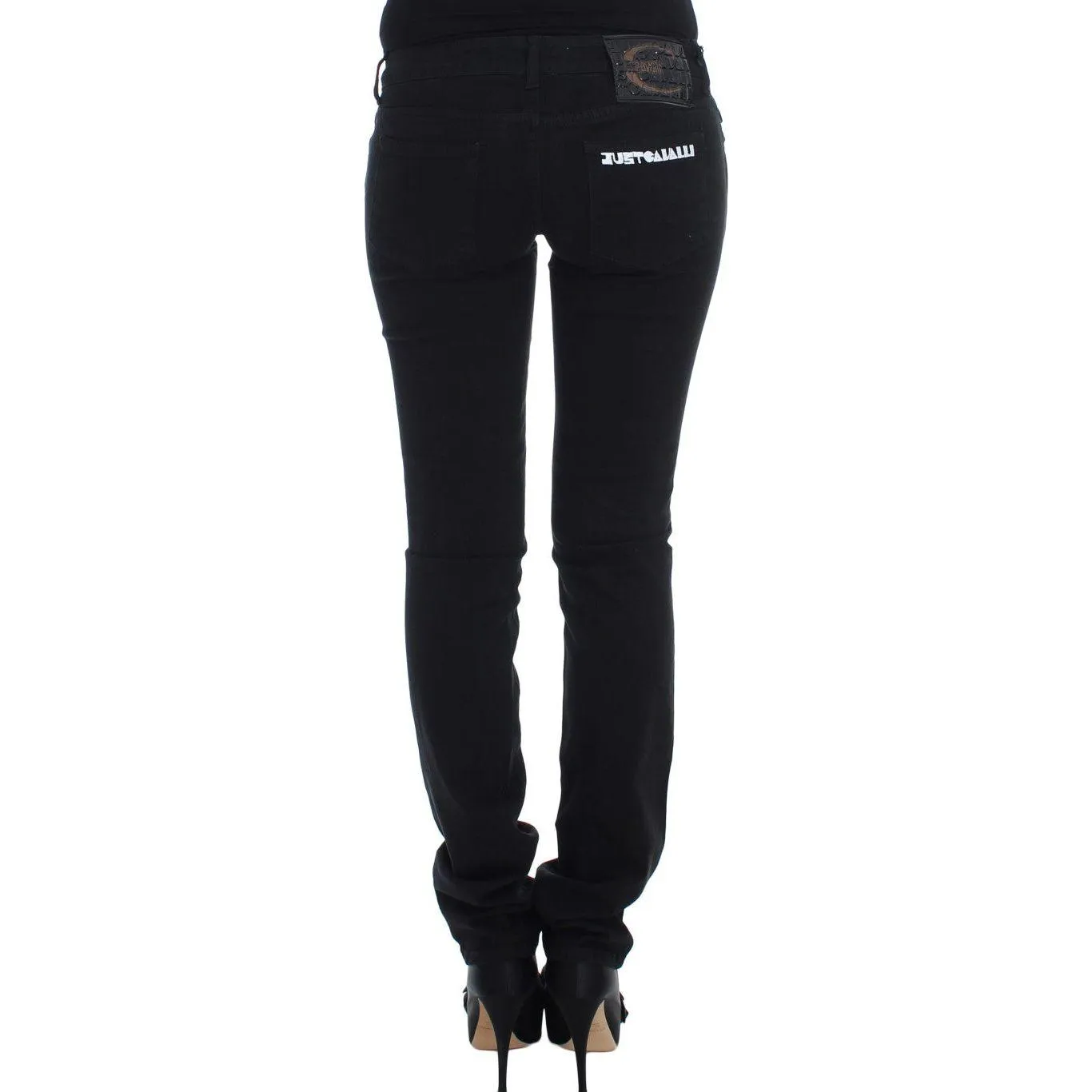 Cavalli Chic Slim Skinny Black Jeans