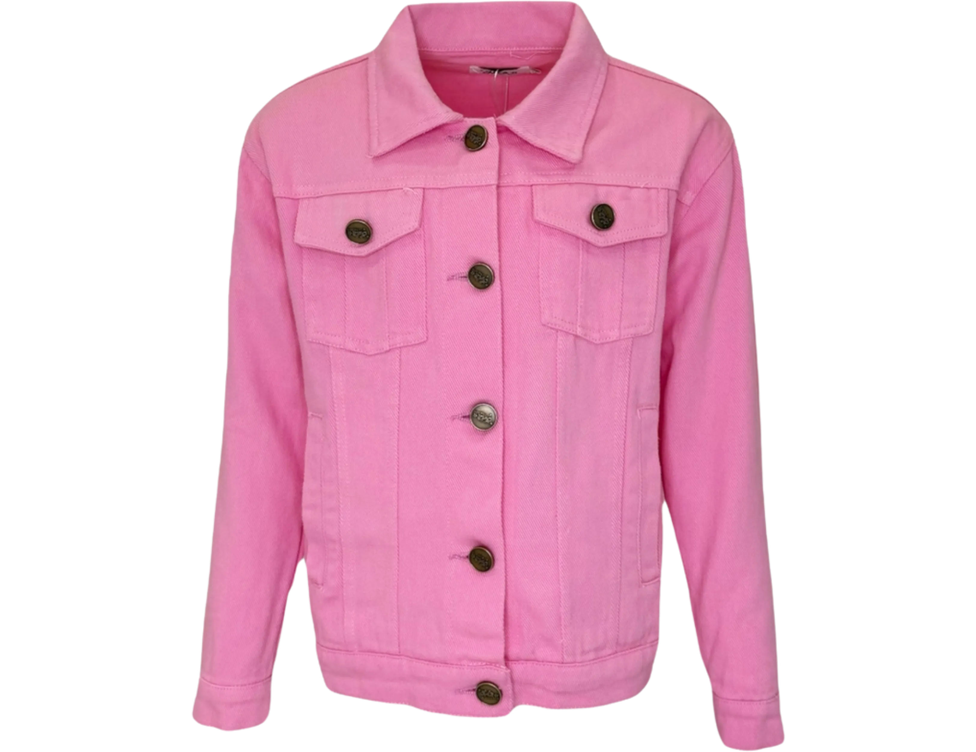 Customizable Patch Pink Denim Jacket