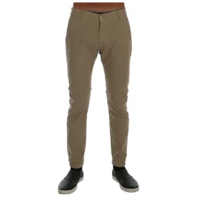 Daniele Alessandrini Beige Slim Fit Chinos for Sophisticated Style