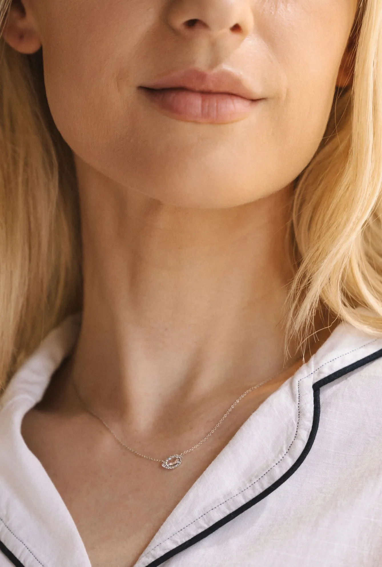 Diamond Neda Necklace | 14k White Gold