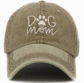 Dog Mom Vintage Baseball Hat - Khaki