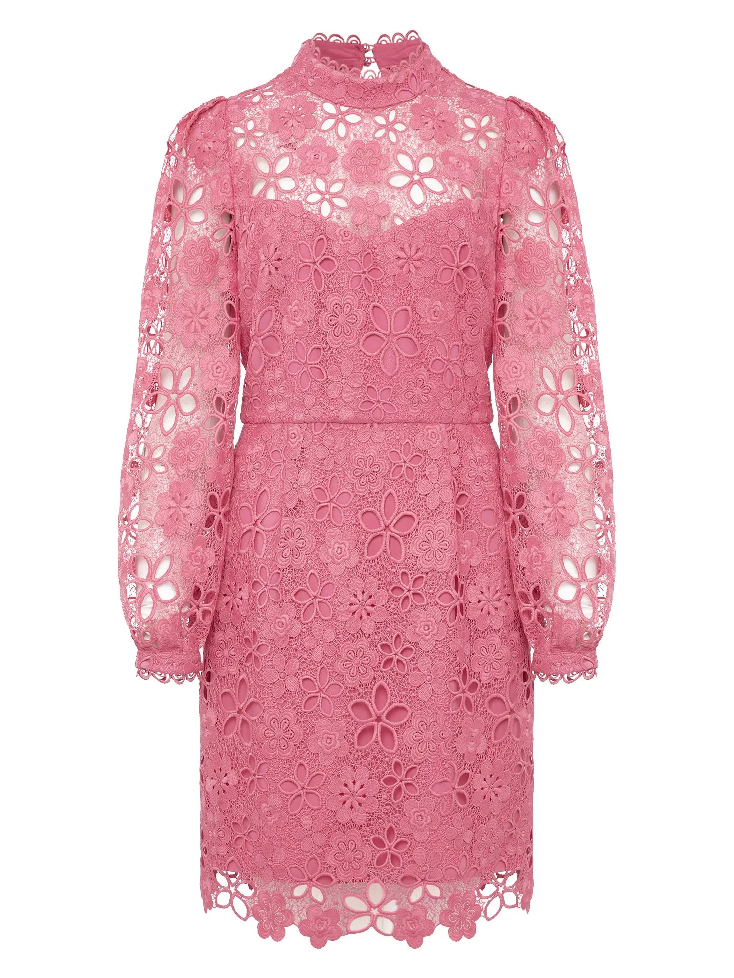 Doris Guipure Lace Highneck Dress