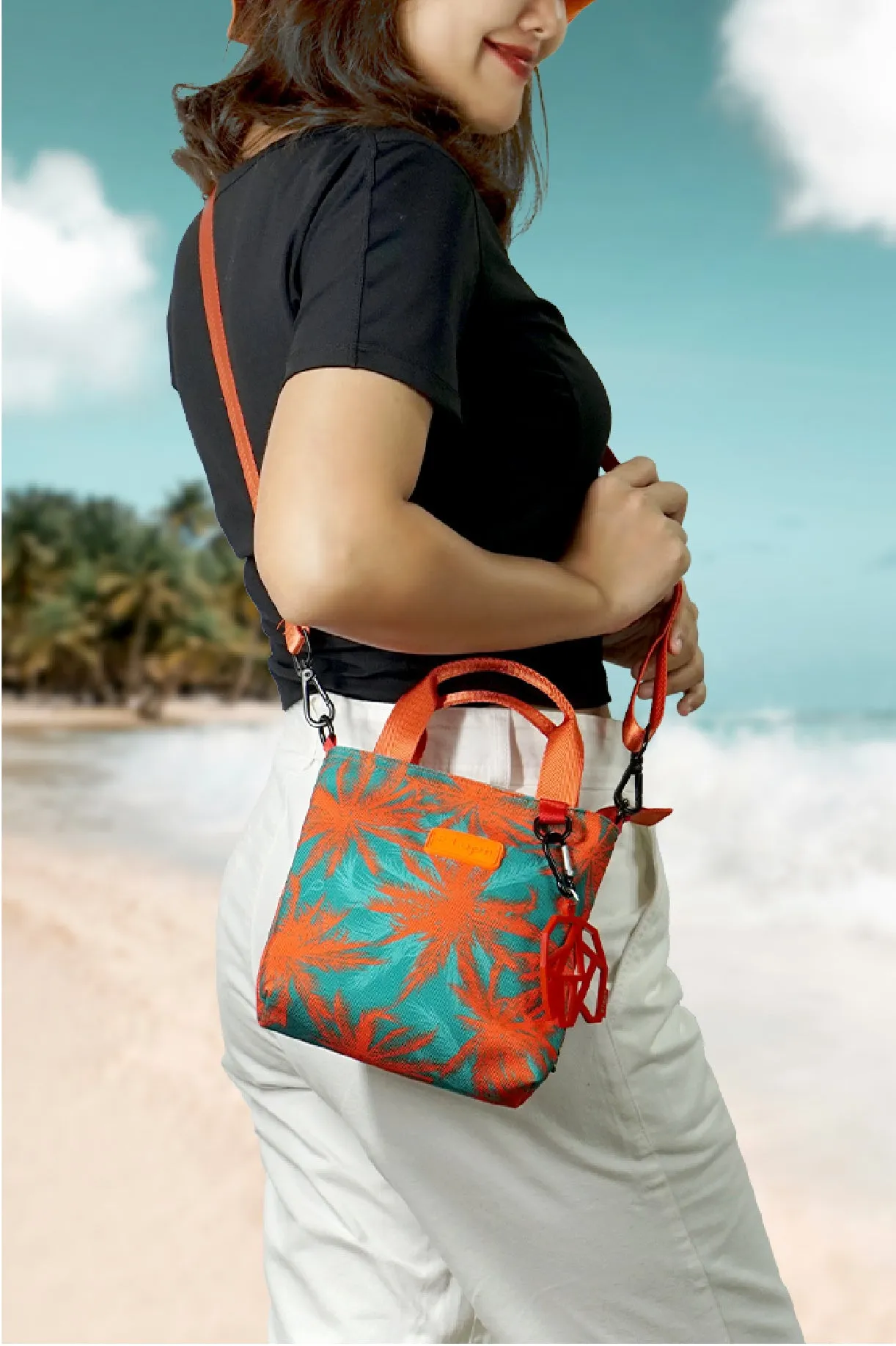 ELEPH NEILA CROSSBODY MAPRAOW - Turquoise/Orange