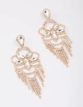 Gold Moon Statement Glamorous Drop Earrings