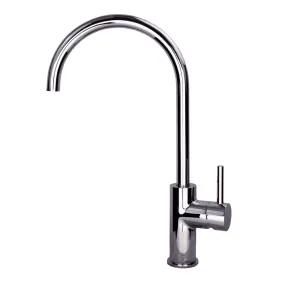 Gooseneck Swivel Kitchen Faucet in Polished Chrome