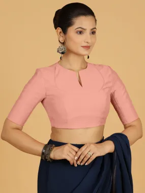 Karishma x Rozaana | Elbow Sleeves Saree Blouse in Sea Pink