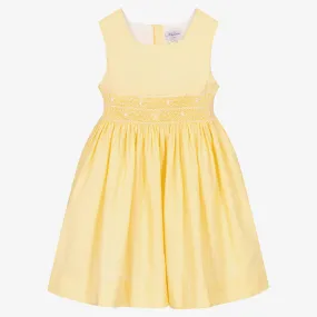 KIDIWI Girls' Yellow Smocked Dress