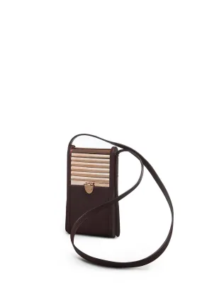 Mabel Crossbody Phone Case in Bordeaux Nappa Leather