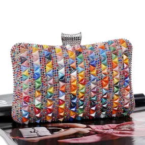 Multicolor Crystal Studded Evening Bag