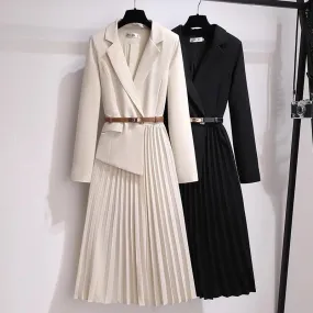 Nova Elegant Pleated Blazer Dress