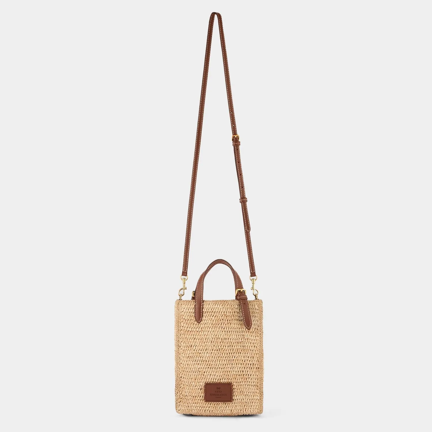 N/S Raffia Eyes Mini Cross-body Tote