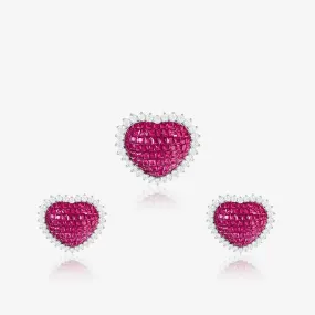 Pink Passion Heart Pendant Set