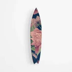 Retro Peonies Acrylic Surfboard Wall Art