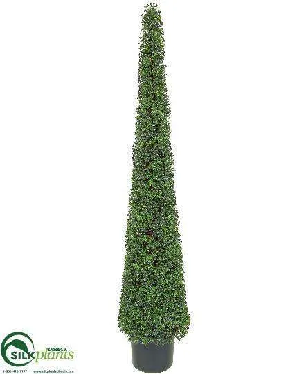 Silk Plants Direct 6' Boxwood Pyramid Topiary - Green - Pack of 2