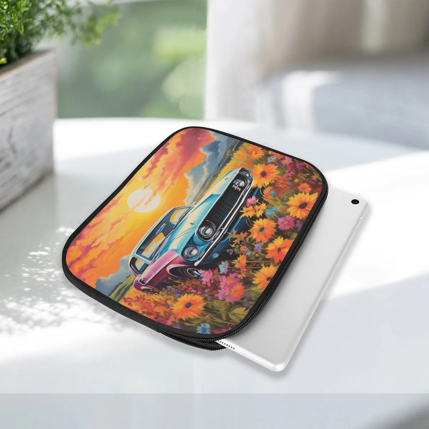 Tablet Sleeve - Car, Sunflowers, awd-627