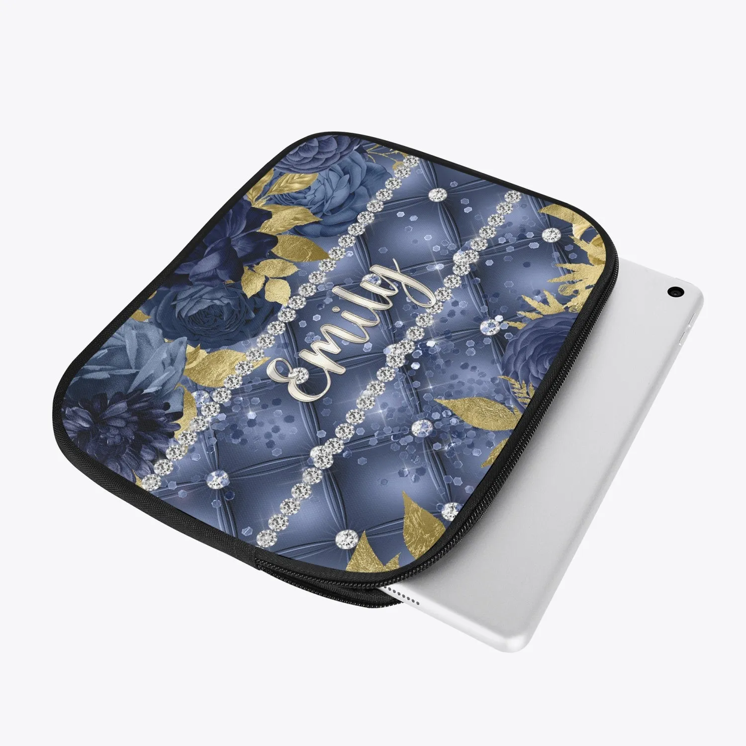 Tablet Sleeve - Navy Floral - Personalised