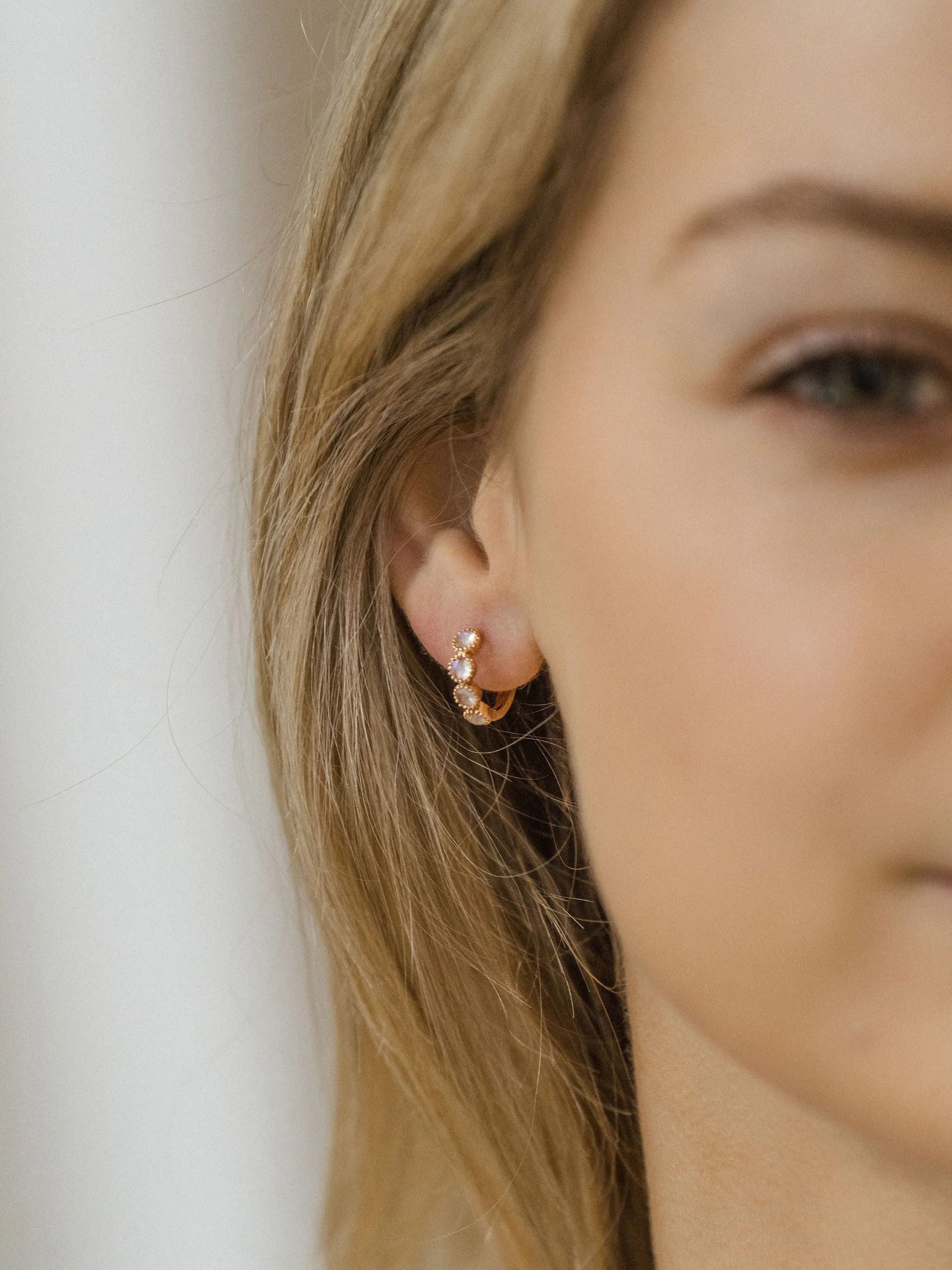 Zara Moonstone Earrings | 14K Rosegold